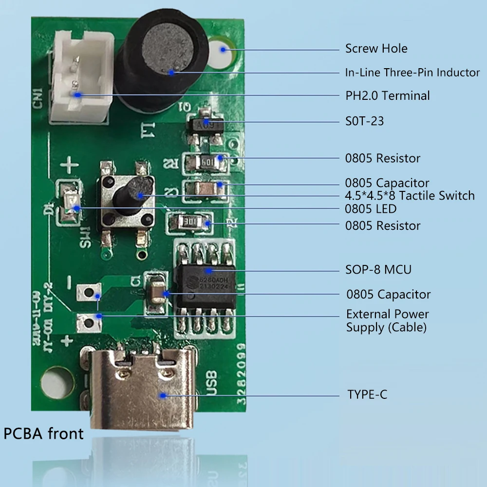 DC5V Type-C Micro USB luci colorate/luci monocromatiche Mini modulo umidificatore scheda di controllo kit fai da te scheda Driver atomizzatore