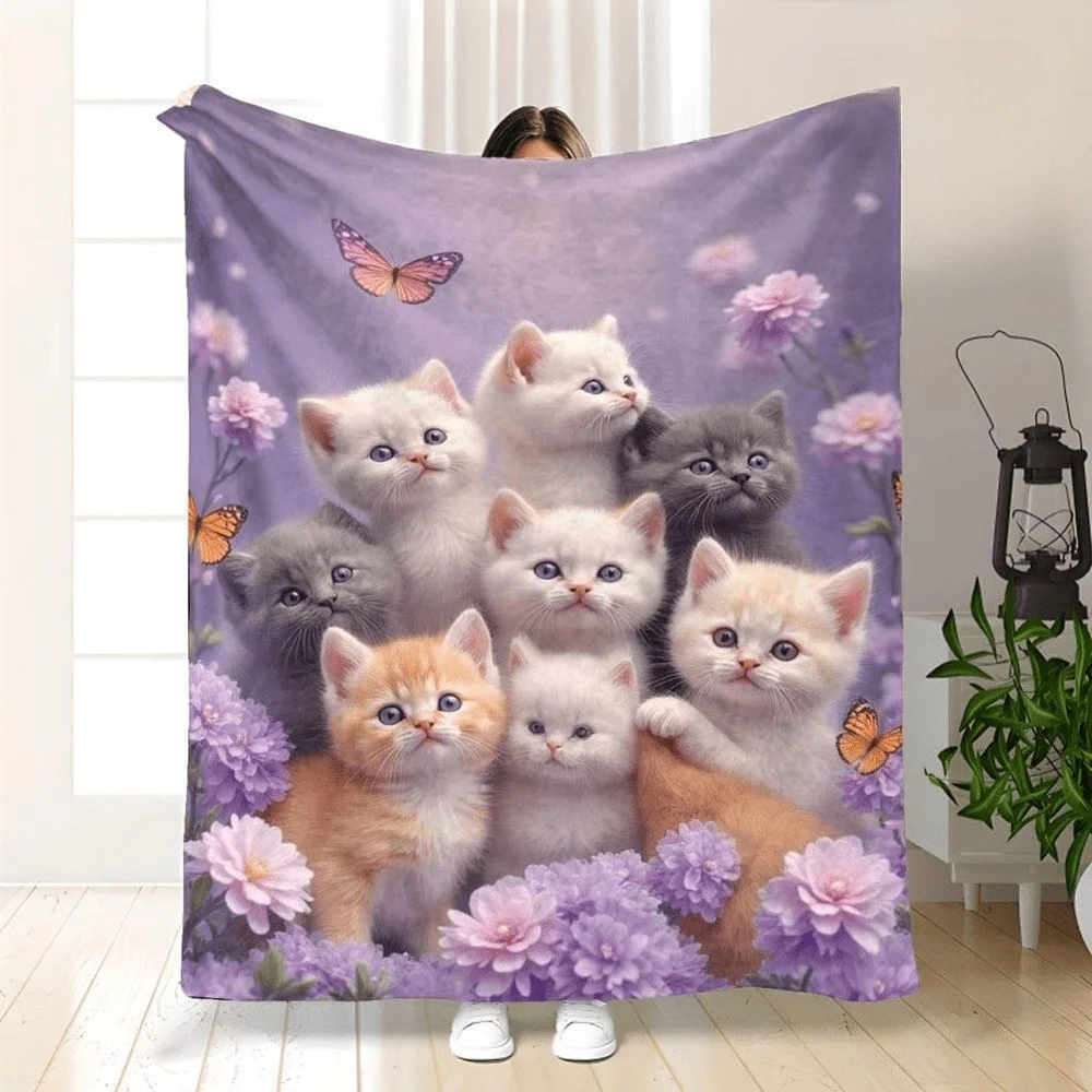Blanket dachshund puppy print throw blanket sleeping dog realistic decorative cover for couch bedroom travel camping home decor
