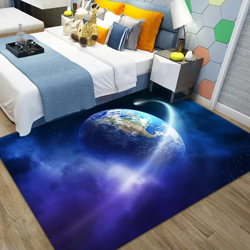 

3D Printed Mat for Living Room,Large Area Rug,Dreamlike,Space,Earth,Non-slip,Large Carpets Kids Bedroom,Beside Sofa,Home Decor