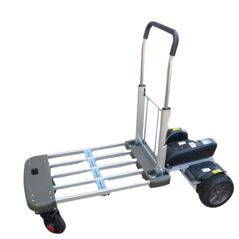 

Dynamic balance electric trolley, somatosensory logistics folding telescopic warehousing handling tool cart