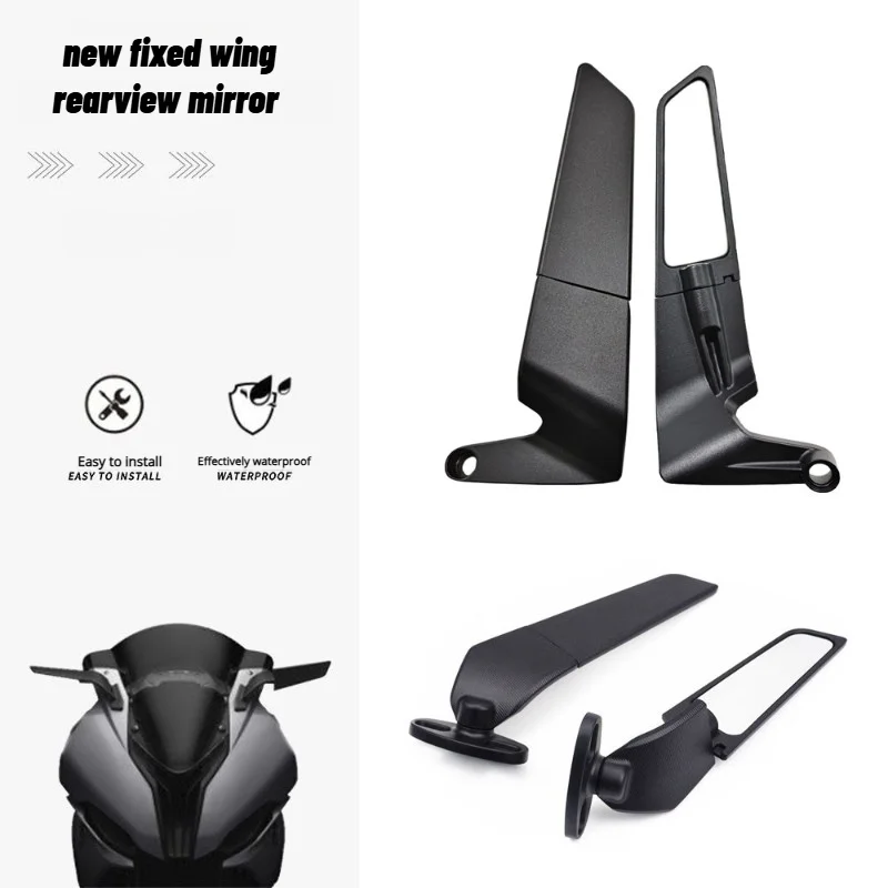 

New Motorcycle Rearview Mirror Universal Hidden Fixed Wing Reflector Aluminum Alloy Rotating Adjustable Honda, Kawasaki, Yamaha