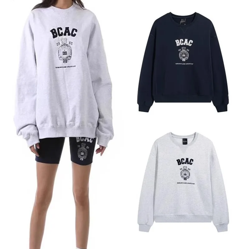 badbloodNiche Korean Style Casual Sweatshirt Women's Spring and Autumn Fashion High Street Fashion Embroidered Crew Neck J