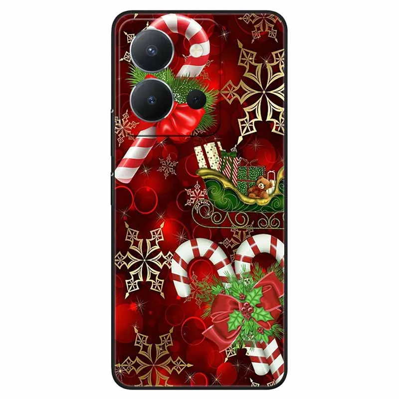 Christmas Phone Cases For Vivo Y36 Russian Case Silicon TPU Soft Bumper Cover for VivoY36 4G Russian Version Back Shells Coque