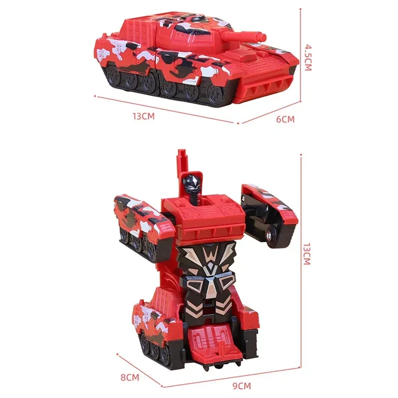 Transformation Mini 2 In 1 Tank Robot Toy Anime Action Collision Transforming Model Deformation Military Tank Toy Gift for Kids