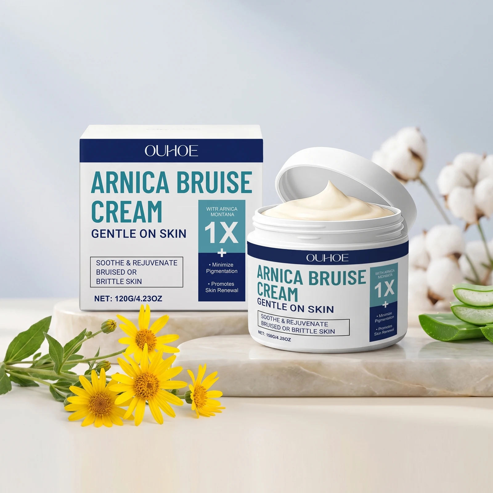 ​OUHOE Arnica Cream Fade Bruises Swelling Eliminate Purple Bruise Minimize Pigmentation for Bruised Fragile Skin Massage Cream