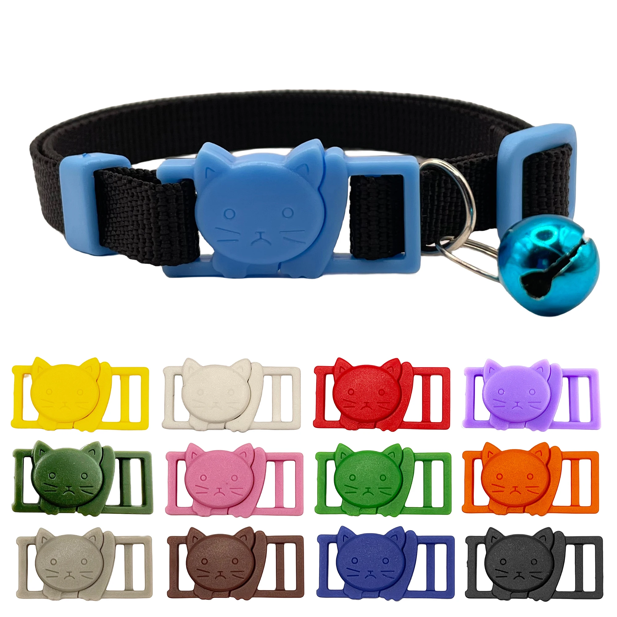 13Pcs/Pack 3/8 inch Cat-Head Plastic Safty Breakaway Buckles For Cat Collar Paracord Webbing Bra Garment Accessories