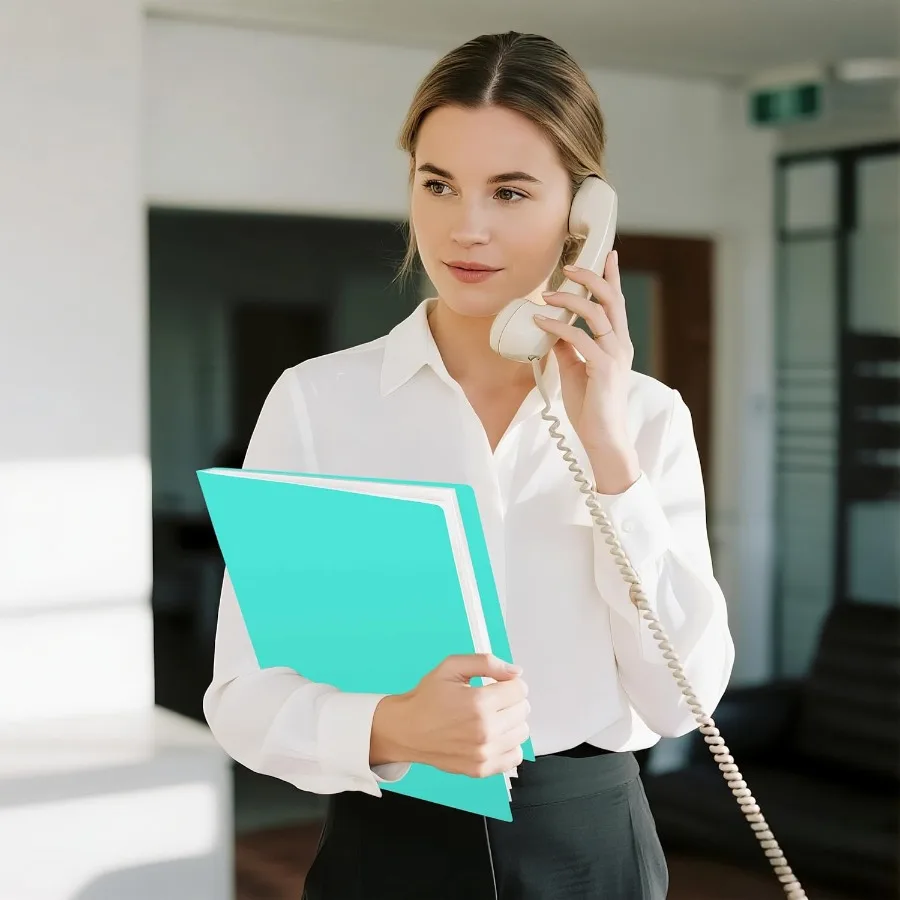 30-Pocket Heavy Duty Art Portfolio Folder with Clear Plastic Sleeves for 8.5x11 Documents Ideal for Presentation Book Display a