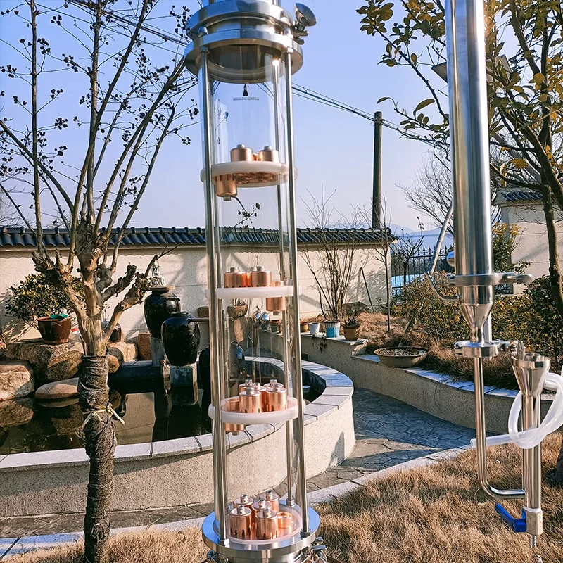 HOOLOO 120L طبقة واحدة التدفئة الكهربائية القياسية الروح المقطر مع خوذة النحاس عالية النقاء Moonshine لا تزال عدة ويسكي