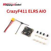 HappyModel CrazyF411 ELRS AIO 4in1 F411 Flight Controller Built-in UART 2.4G ELRS RX 20A ESC 2-4S for FPV Toothpick Drones