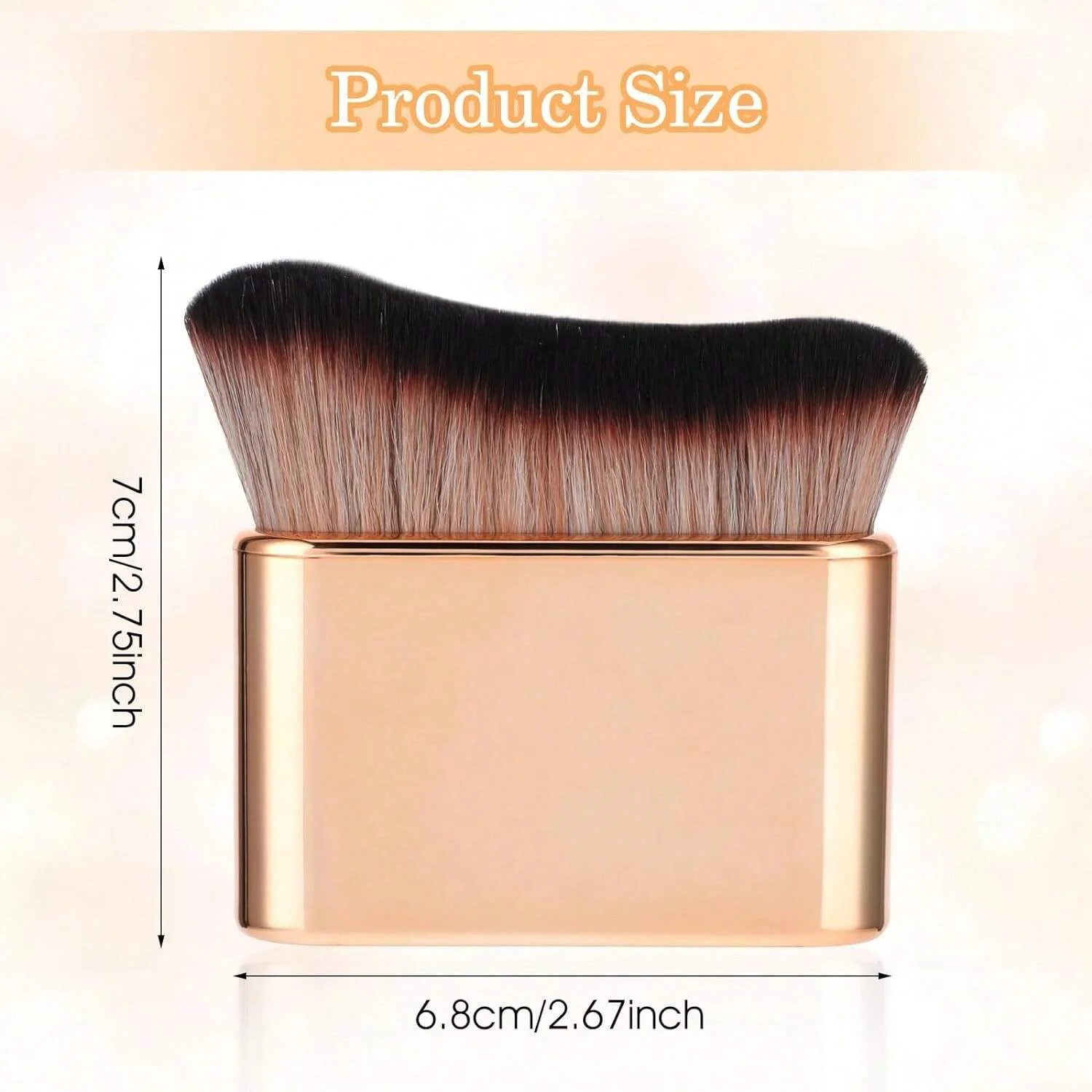 Rose Gold Curved Self Tanner Brush Large Body Kabuki Makeup Brush Soft Synthetic Bristle Liquid Foundation Bronzer Sunless Tanni