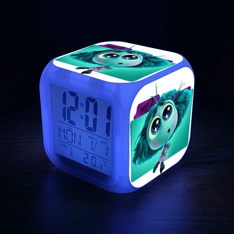 25 stylów Disney Inside Out 2 Figurki Anime Budzik LED Kolorowe światło dotykowe Biurko Dzieci Budzik Lampka nocna Prezent dla dzieci