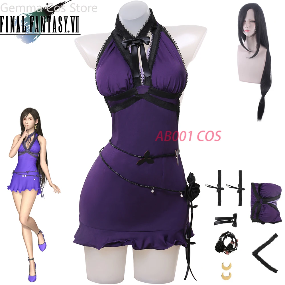 

Game Final Fantasy VII Remake Tifa Lockhart Cosplay Costume Adult Women Dress Outfit Suit Halloween Carnival Costume Clothes