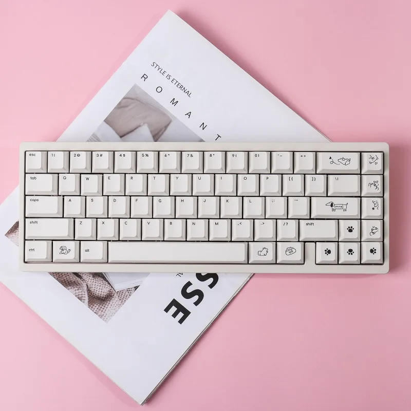 

Slim Dog Keycaps Minimalist Small Font Customized PBT Sublimation Moa Cherry Keyboard Caps for Mechanical Keyboard Accessories