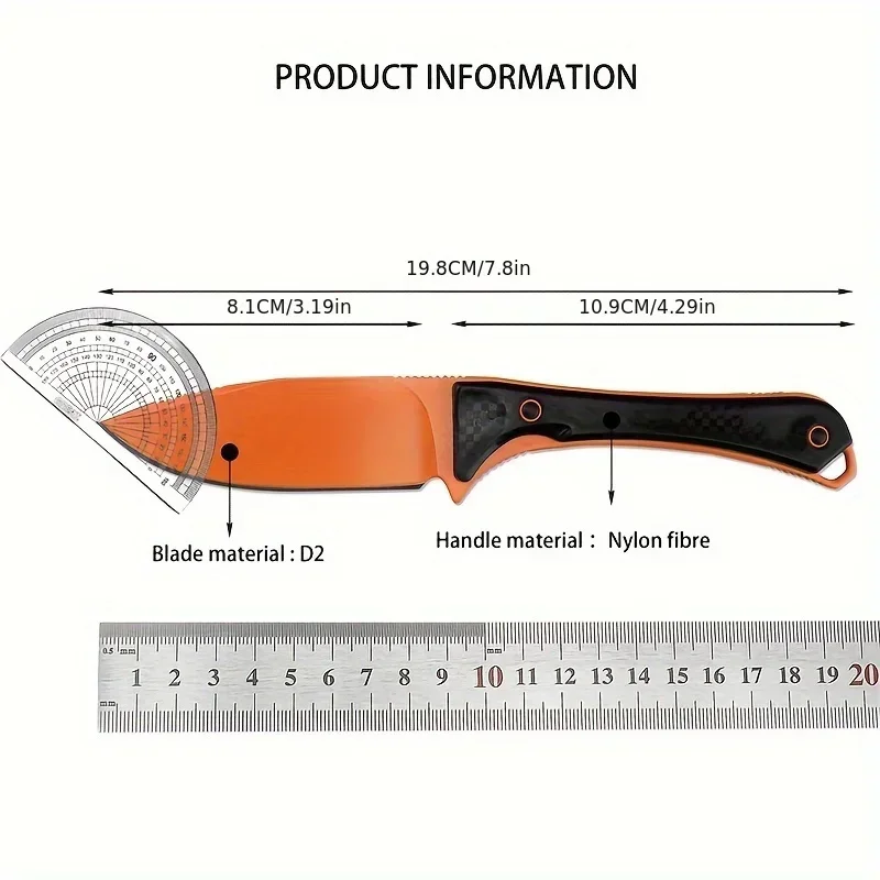 BM 15201 Fixed Blade Knife Drop Point D2 Blade Nylon Fiber Handle With Sheath EDC Multi Utility Camping Survival Durable Knife