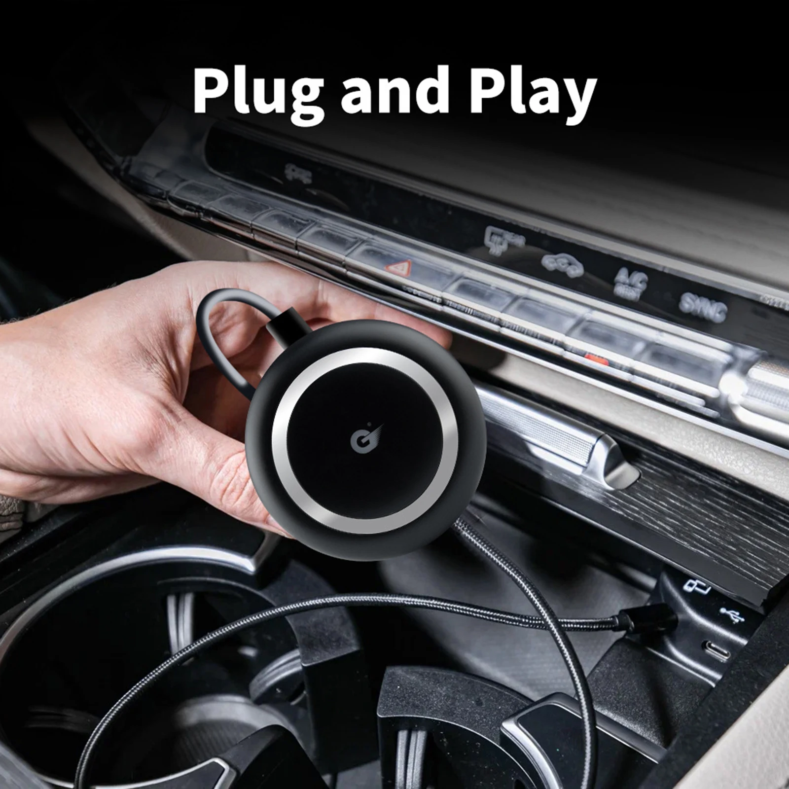 

Mini CarPlay Ai Box 4-64G/8-128G Wired to Wireless Carplay for Original Factory Car with Wired CarPlay with Colorful Light