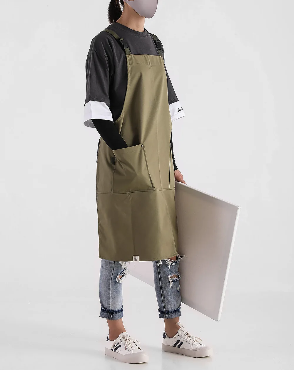 Waterproof Apron for Kitchen Chef, 100% Cotton, Gardening, Florist Baking, Coffee Shop, Ceramics Handwork, Restaurant Waiter