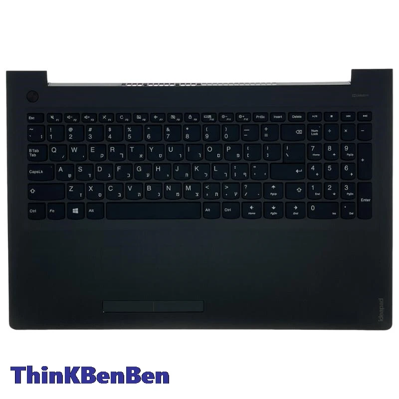 

HB Hebrew Black Keyboard Upper Case Palmrest Shell Cover For Lenovo Ideapad 510 310 15 15IKB 15ISK 15IAP 15ABR 5CB0L35905