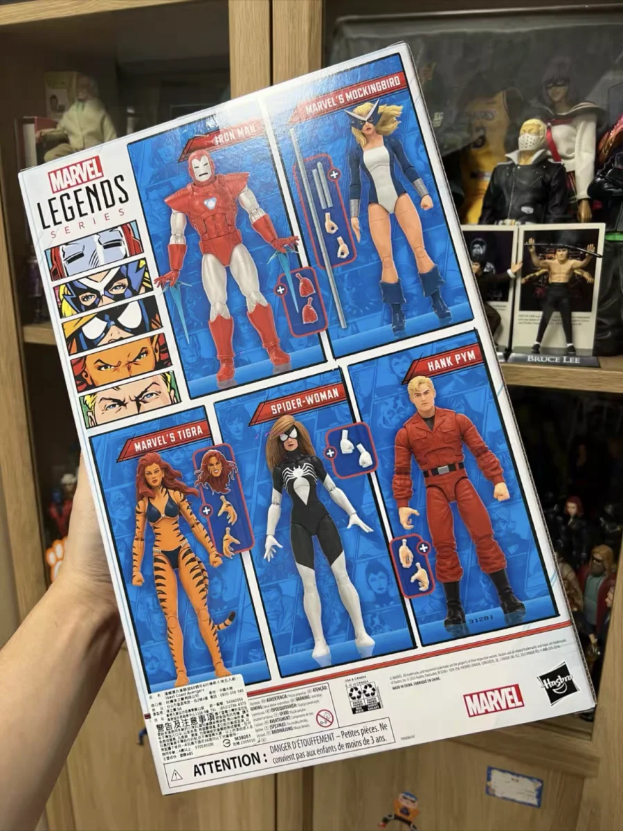 

Marvel Legends 6" Action Figure 5-Pack Set West Coast Avengers – Mockingbird Ironman Tigra Spider Woman Hank Pym Kid Toys