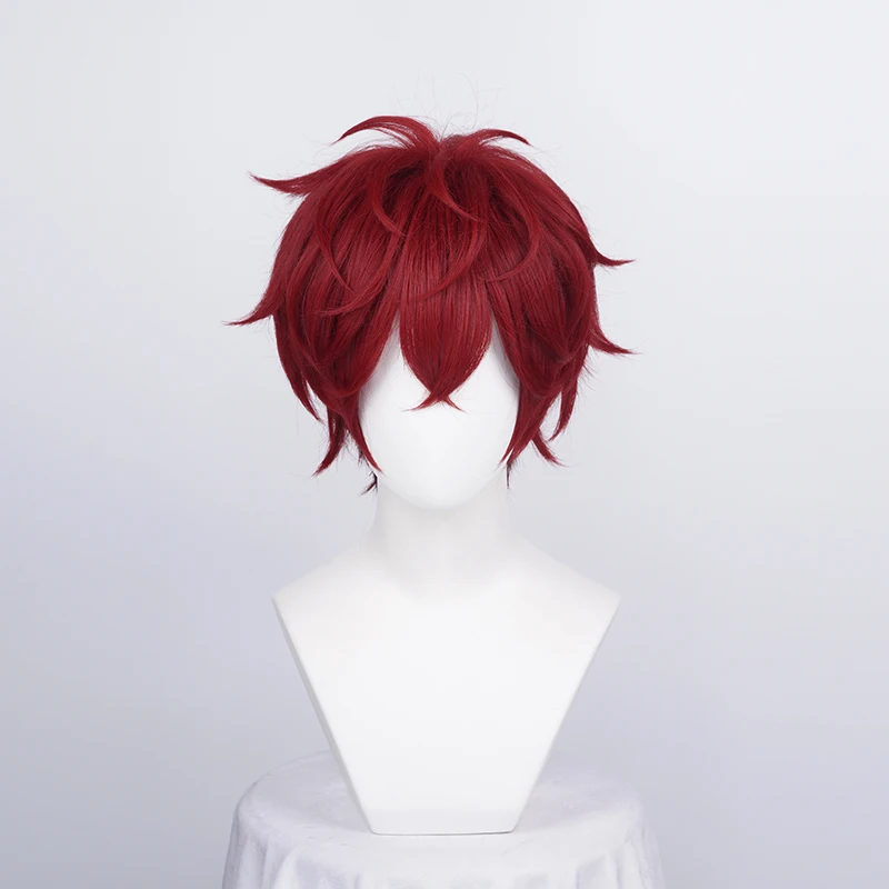 Ensemble Stars Cosplay Amagi Hiiro Wig Red Ombre Synthetic Hair Halloween Carnival Role Play Wigs + Wig Cap