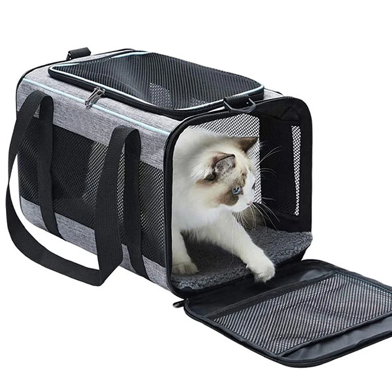 

Breathable Mesh Pet Carrier Bag Large Capacity , Portable Pet Handheld Bag Travel-friendly Cat Carrier for Car Outdoor Use