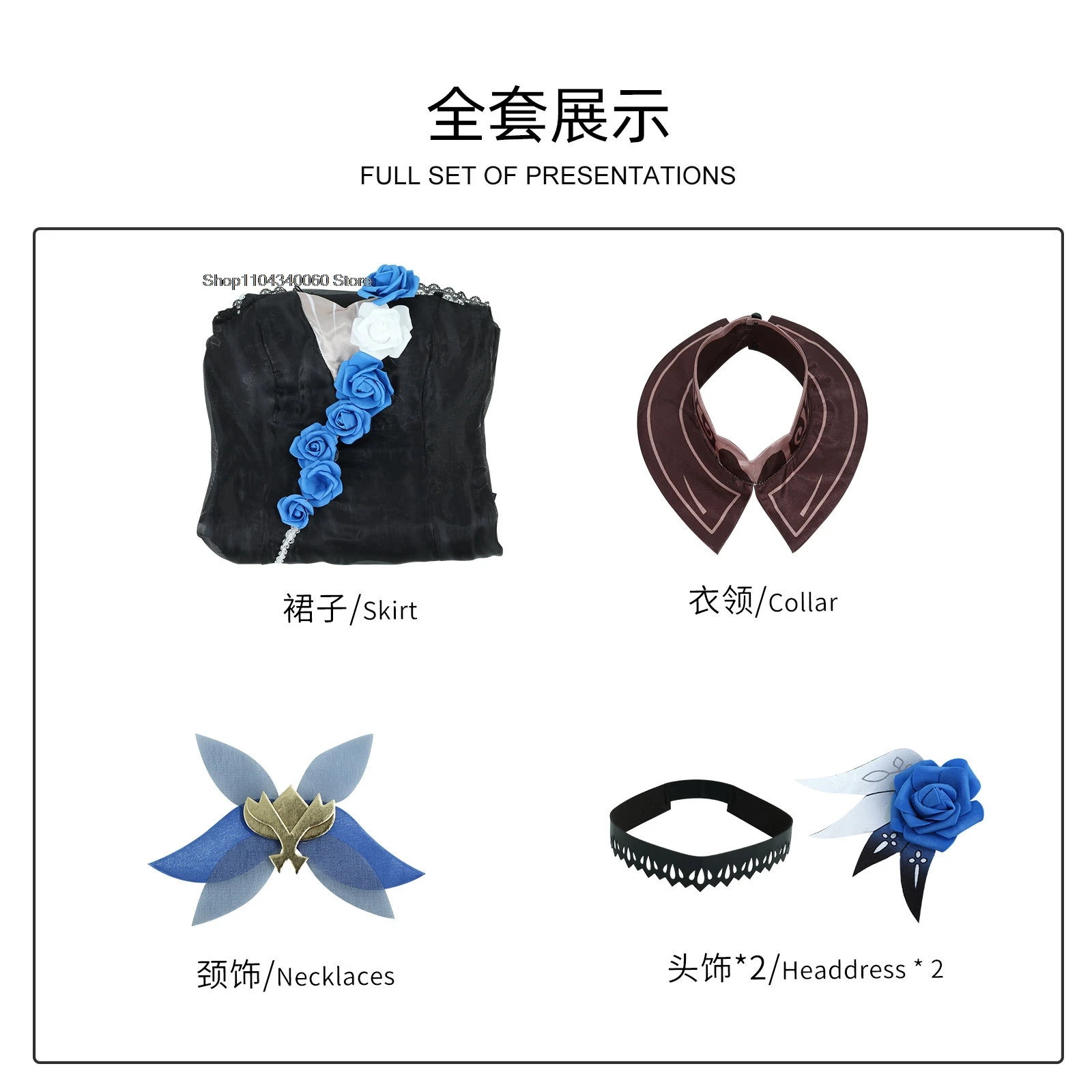 Genshin Impact Eula Cosplay Symphony Costume da concerto Carnevale Halloween Masquerade Outfit con parrucca e accessori per donna ﻿