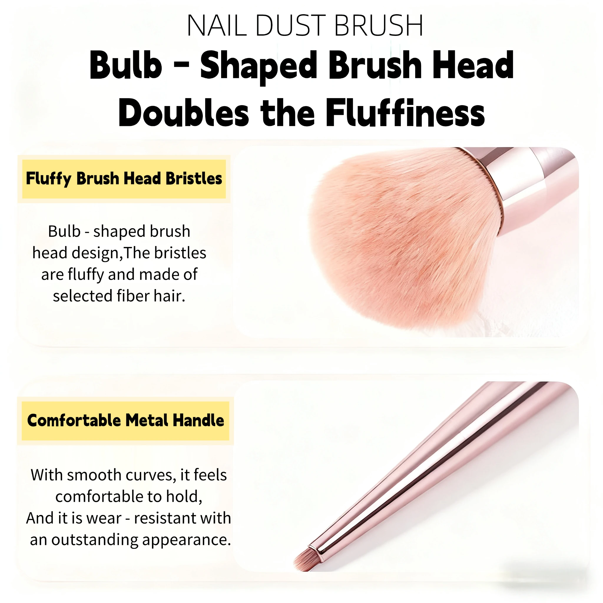 1/3/5Pcs  Round Nail Dust Brush for Effective Dust Removal Acrylic  UV Gel Polish Cleaning Tool, Manicure Accessory