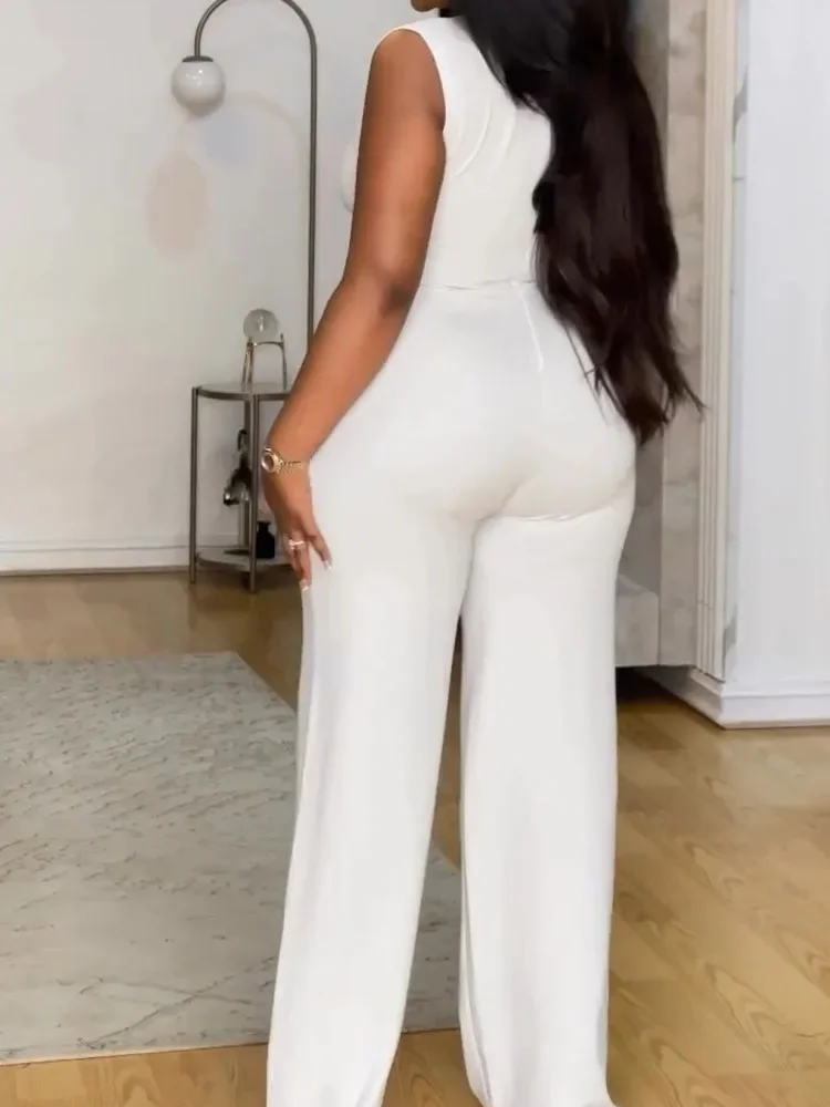 خمر الأبيض Ruched Bodycon حللا المرأة أكمام س الرقبة عالية الخصر واسعة الساق السروال القصير المرأة بذلة رياضي ملابس غير رسمية