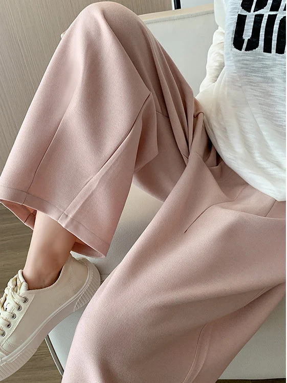 Pink Capri Harem Pants for Women 2023 Autumn Casual Loose Slim Straight Pants Oversize Women's Wide Trousers Baggy Sweatpants