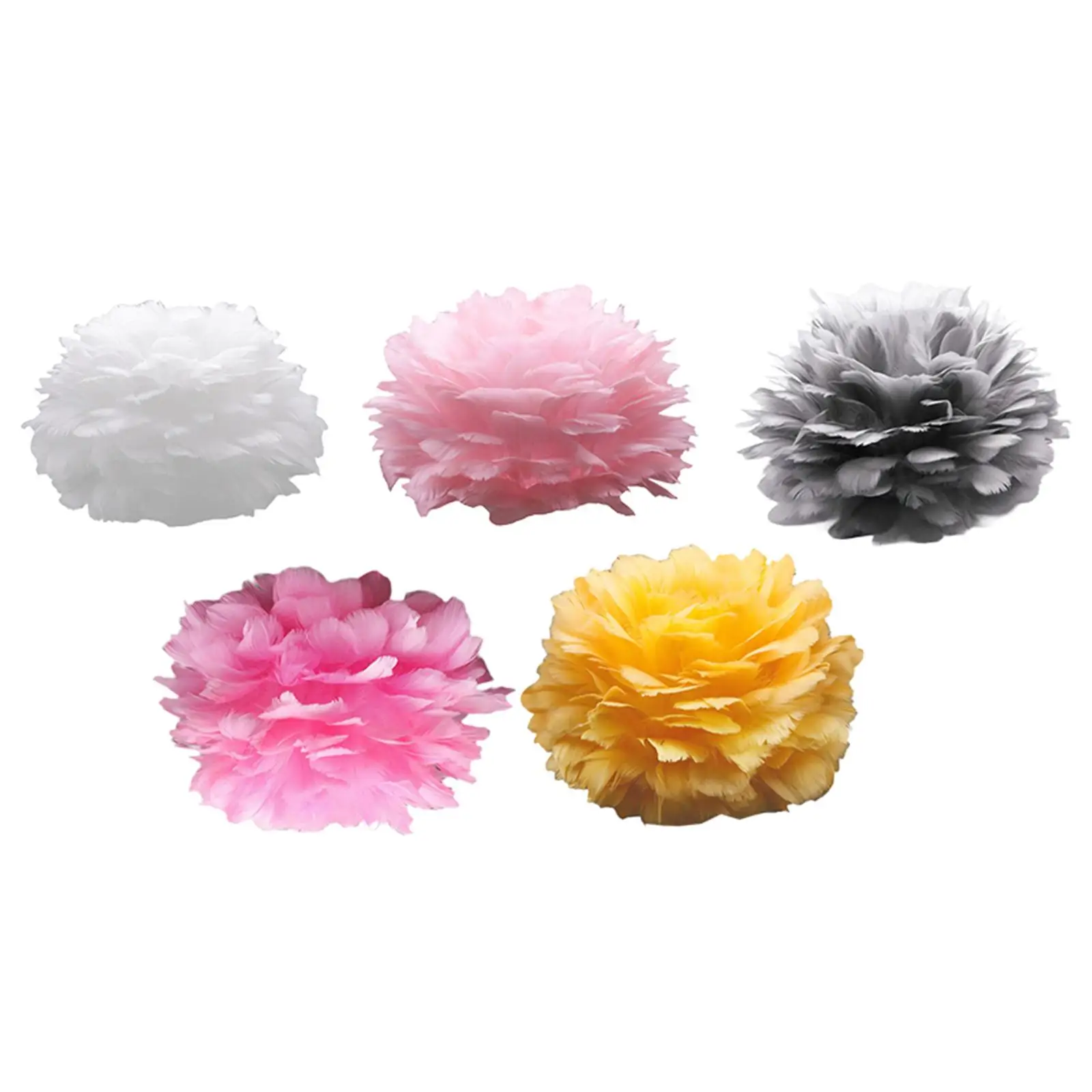 Artificial Feather Light Shade Pendant Lamp Shade Artificial Feather Lampshade for E27 Bulb Pendant Ceiling Light Bedside