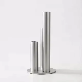 For Stainless Steel Vase with 3 Tubes, Decorative Piece for Coffee Table & Sample House