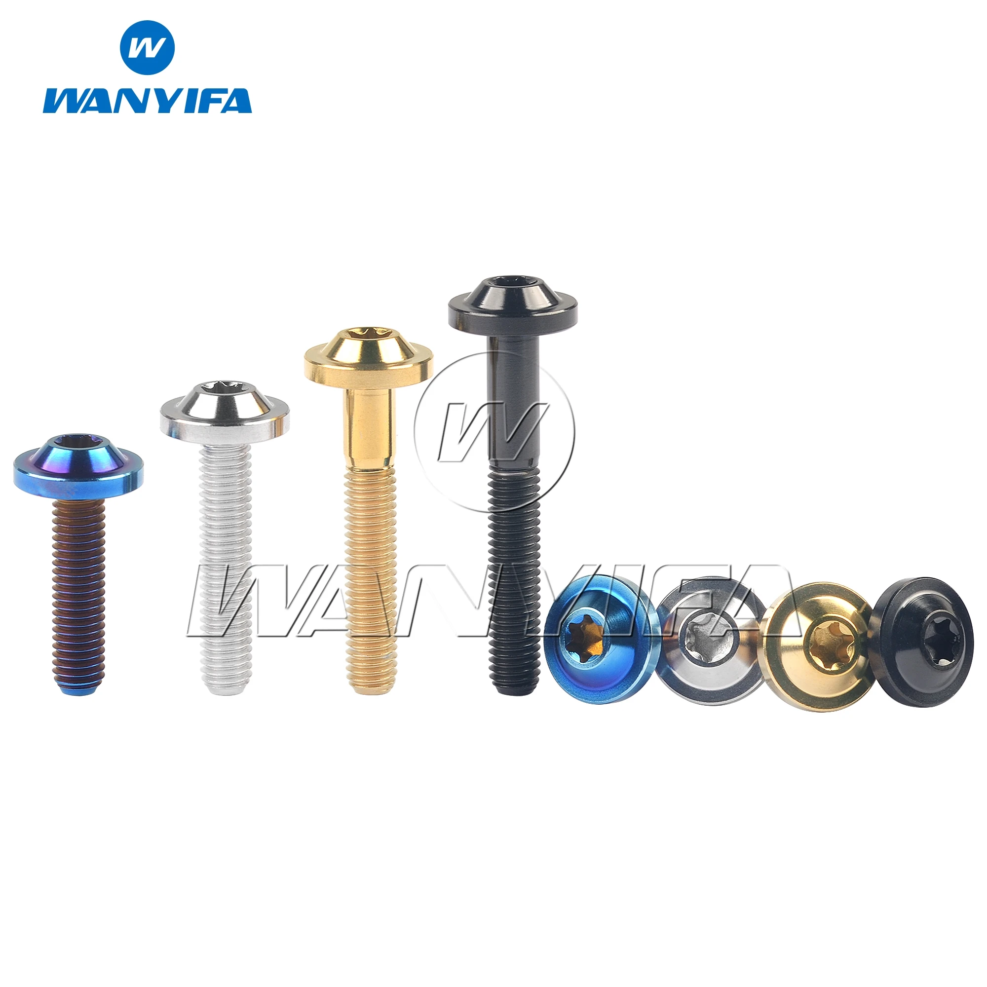 Wanyifa Titanium Bolt M5/M6/M8X10/12/15/20/25/30/35/40/50/60/70Mm Flower Head for Motorcycle Disc Brake Bolts