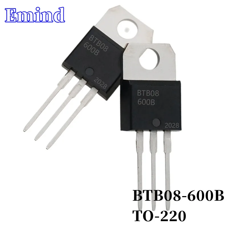 

10Pcs BTB08-600B BTB08 Thyristor TO-220 8A/600V DIP Triac Large Chip