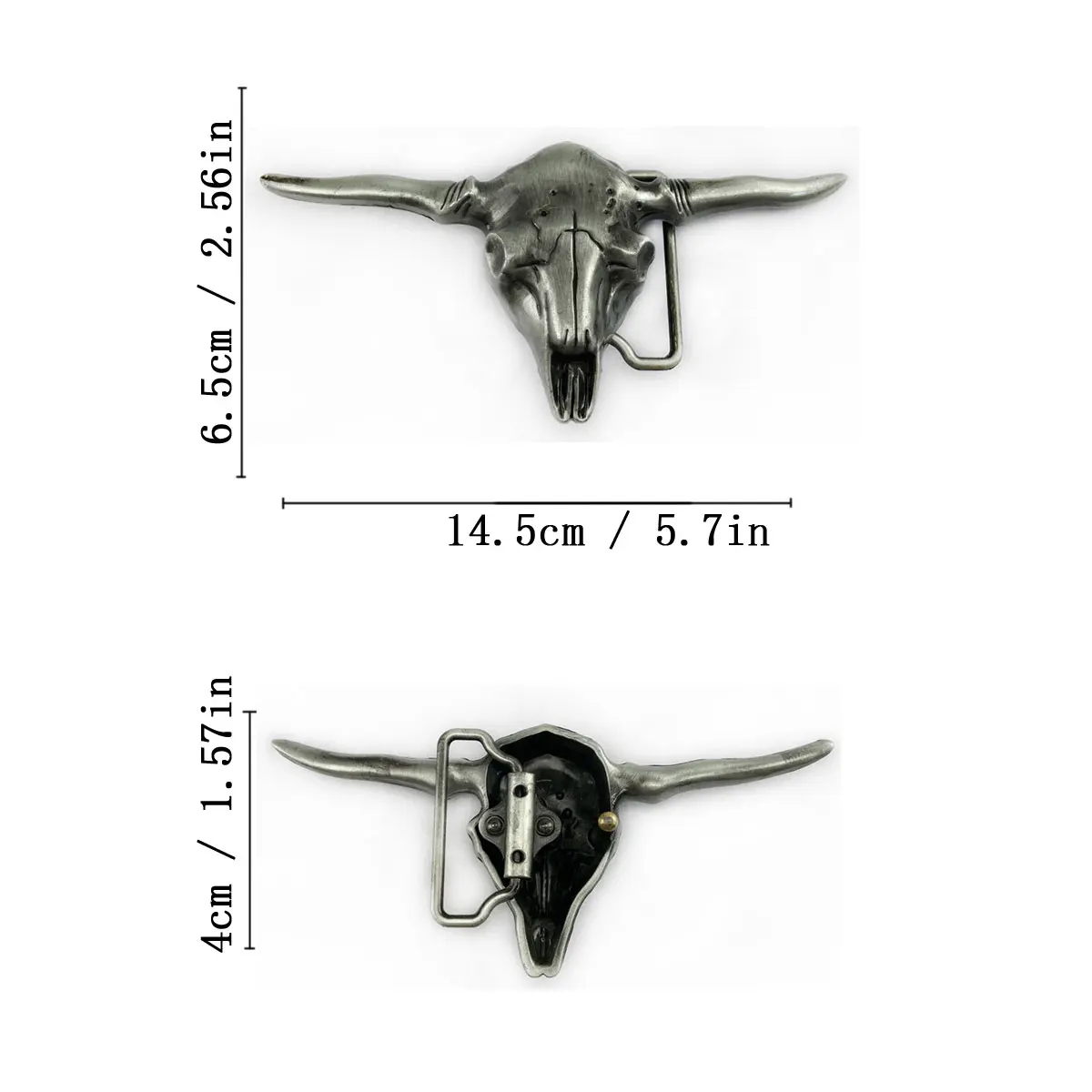 Longhorn Bull Skull Belt Buckle Vintage Western Cowboy Cow Skull Metal Belt Buckle For Men Jeans Belt Accessory Dropshipping