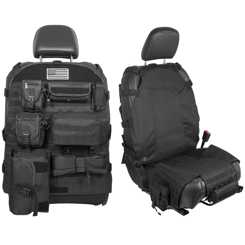 

Universal Tactical Seat Cover Molle Seat Back Organizer Storage Bag Multi-Pocket For Jeep Wrangler JK JKU JL JLU TJ YJ Gladiator