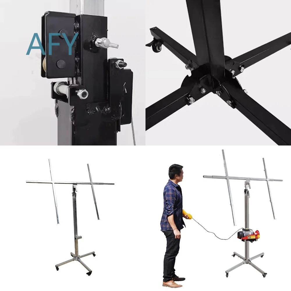 Electric Gypsum Board Lifter for Woodworking Ceiling Installation Tool Foldable Portable Drywall Lifting Device Construction