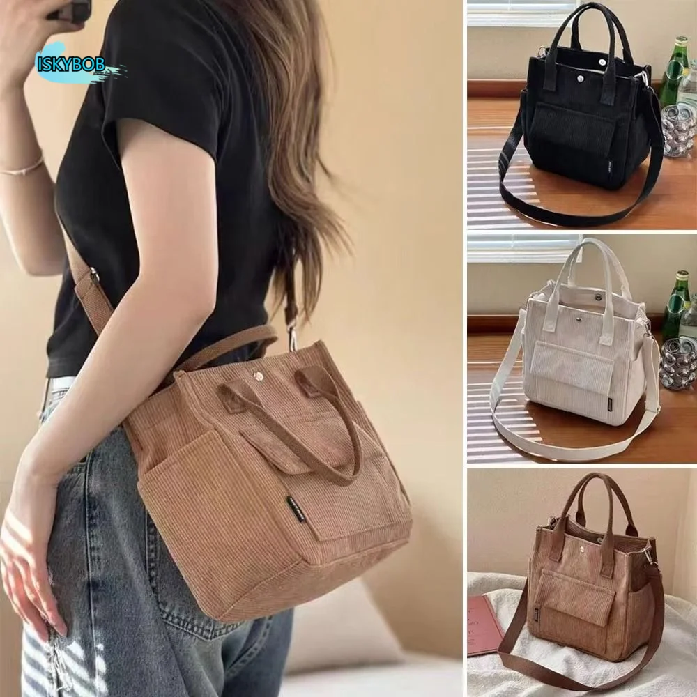 

Simple Stylish Crossbody Bag Hand-held Portable Tote Bag Multi-pocket Lunch Box Bag Student