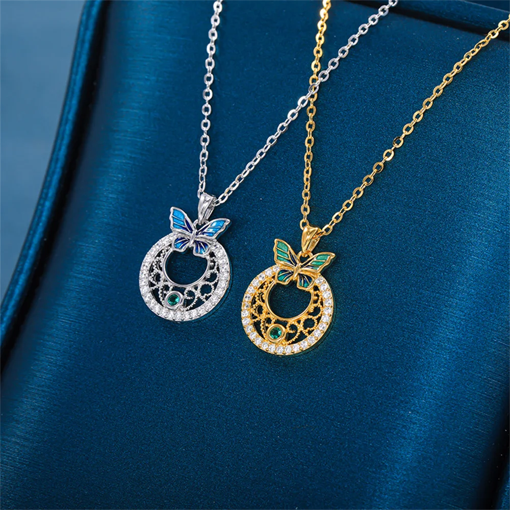 

Корейское традиционное ожерелье из стерлингового серебра 925 пробы с золотым песком, роскошный высококачественный кулон Vibe, традиционное серебро S925, золото S