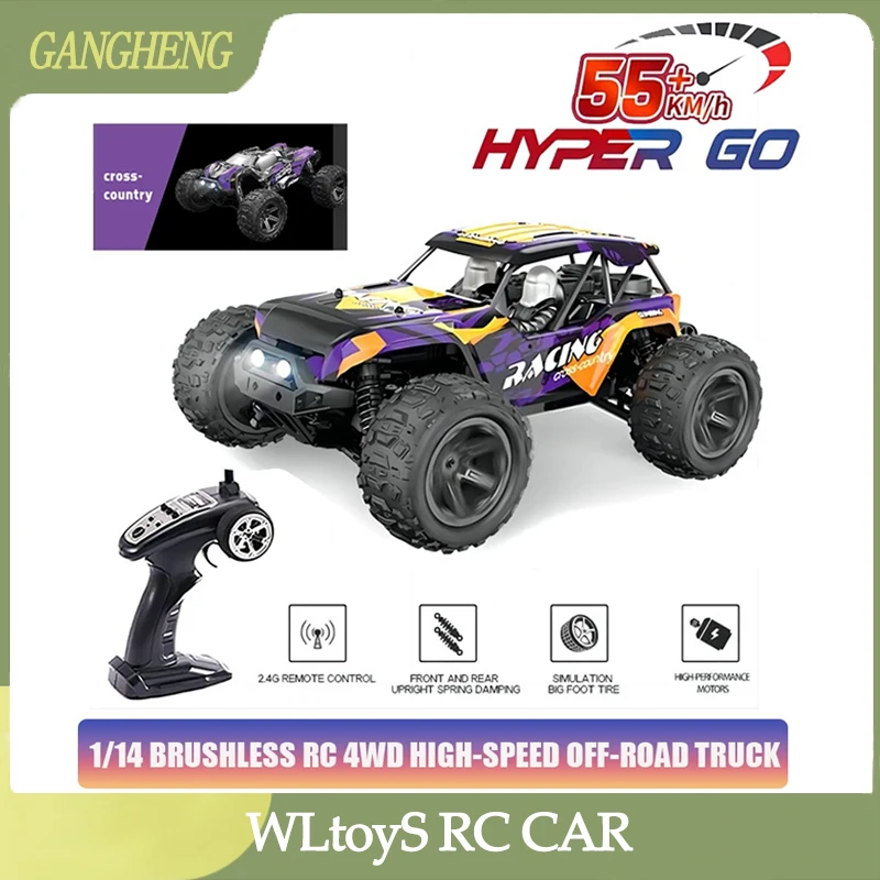 

1:14 55km/h Brushless RC Drift Car With LED Lights 4WD Electric High Speed Racing Remote Control Monster Truck for Kids Adults