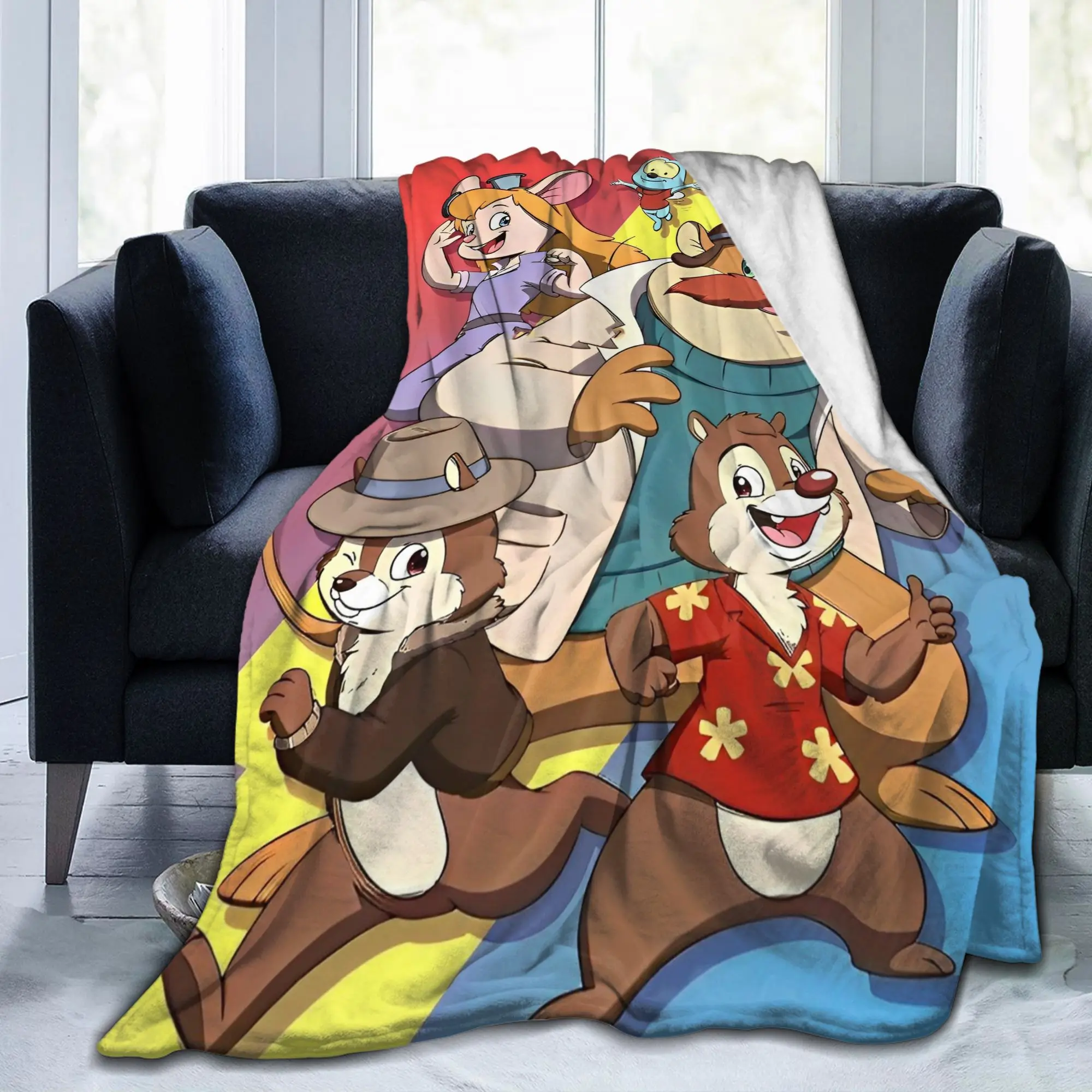 

Chip 'n' Dale And Friends Fuzzy Blankets Cartoon Vintage Throw Blankets for Home 125*100cm Bedspread