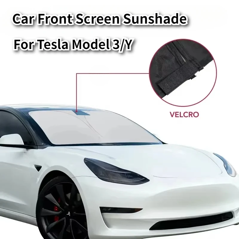 

Для Tesla Model 3/Y 2025 автомобильный передний экран солнцезащитный козырек лобовое стекло автомобиля защита от солнца теплоизоляция летний солнцезащитный козырек оконный козырек