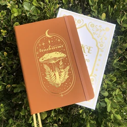 Mystische Mashroom Kugel Dot Grid Notebook Gepunktete Journal A5 PU Leder Hardcover 160gsm Bambus Papier Und Gold Rand GESCHENK BOX