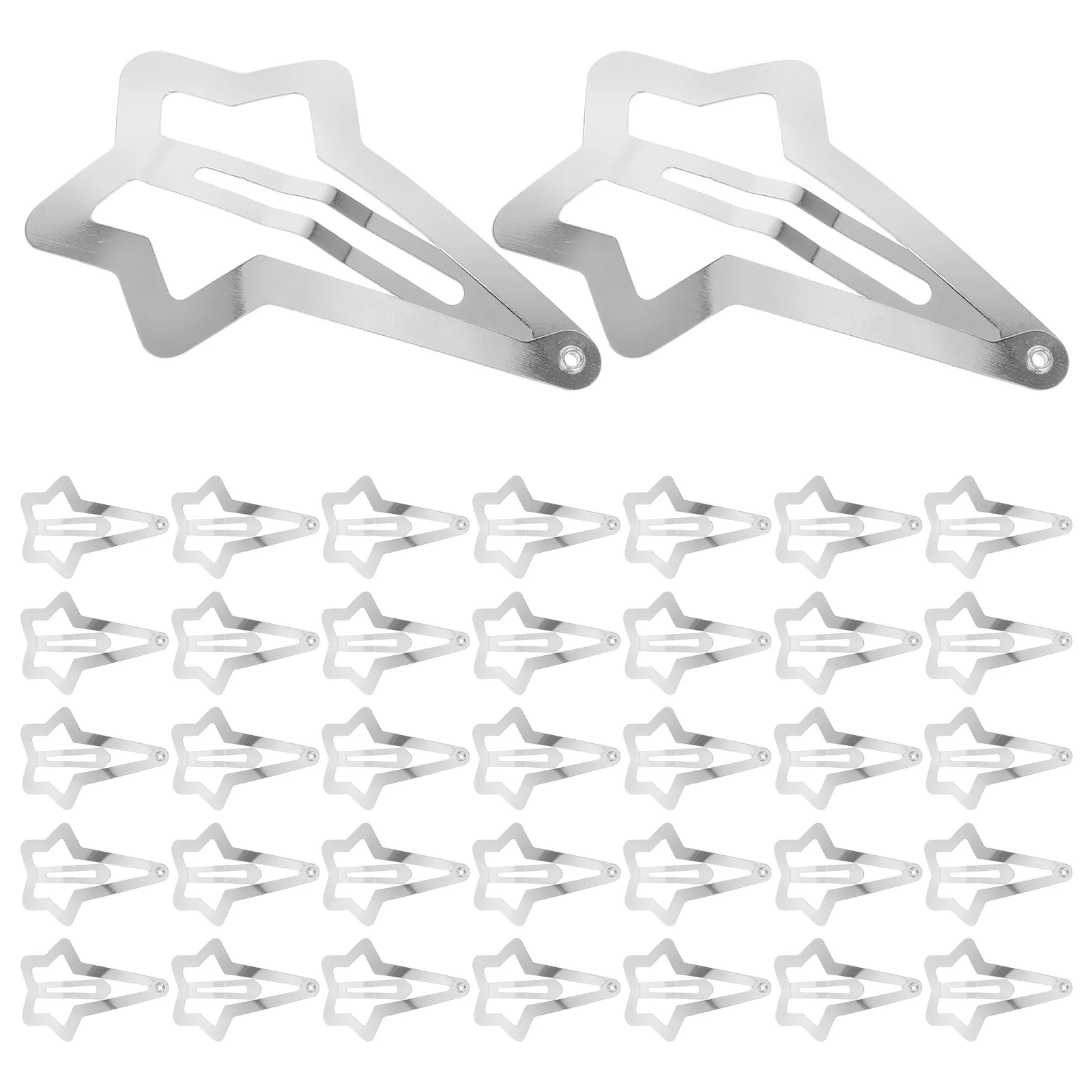 

50pcs Hair Accessories Star Shaped Clips for Women Girls Flat Barrettes Elegant Metal Kawaii Hairpins Styling Novelty