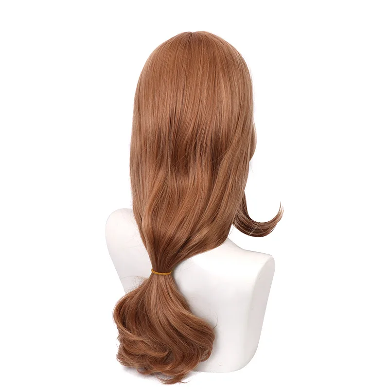 Genshin impacto lisa peruca cosplay marrom claro estilo ligeiramente ondulado cosplay jogo anime peruca