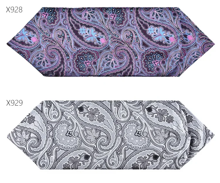 New Paisley Floral Blue Ascot Tie Men Cravat Necktie Cashew Cravat Neck Tie Wedding Ascot Scarf Cravat Formal Dress Corbatas