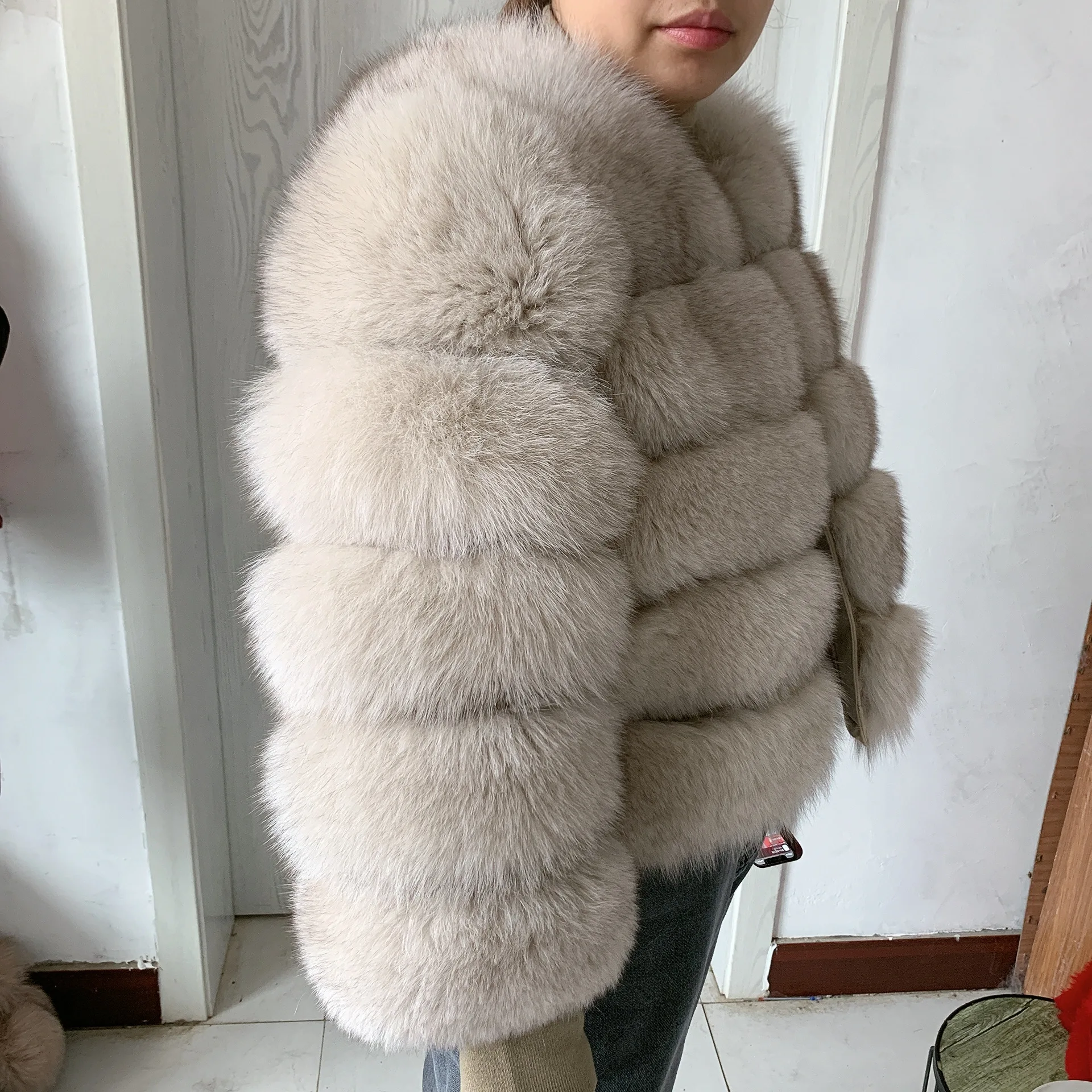 New Real Fox Fur Coat Women's Winter Warm 100% Natural Fur Jacket Short Raccoon Fur Coat Women's High Quality Hot Sale