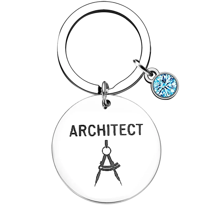 New Architect Key Chain Ring Architectural Engineer keychains pendant Architect Student, Architect Teacher Gifts