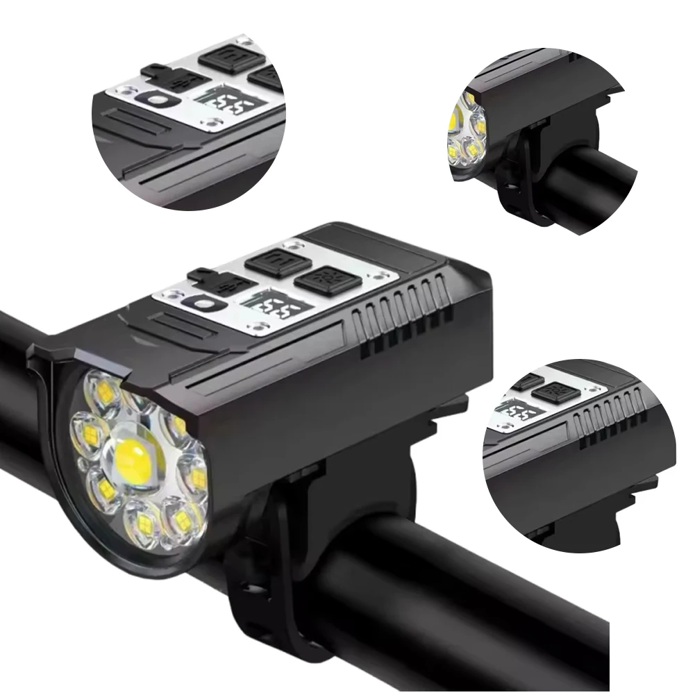 LED Bicycle Front Light High Brightness Bike Flashlight Rechargeable Bicycle Head Light Intelligent Sensor Cycling Accessories