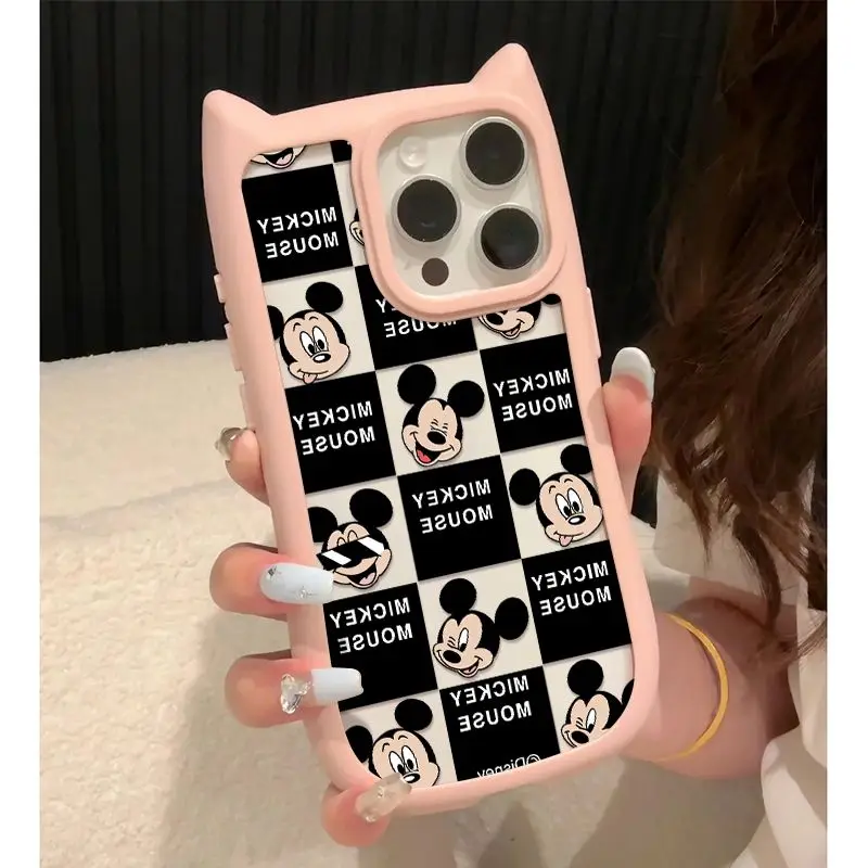 Disneys Mickeys Minnies Mouses Lovely Cartoon Phone Case For iPhone 15 14 13 12 11 Pro Max XR XS MAX Y2K Anti Fall Back Cover