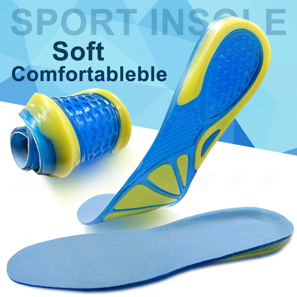 EiD Silicone Anti-Slip Gel Soft insoles Orthotic Arch Support Foot Pain Massaging Sport Shoe Anti-Shock Insoles Pad Man Women