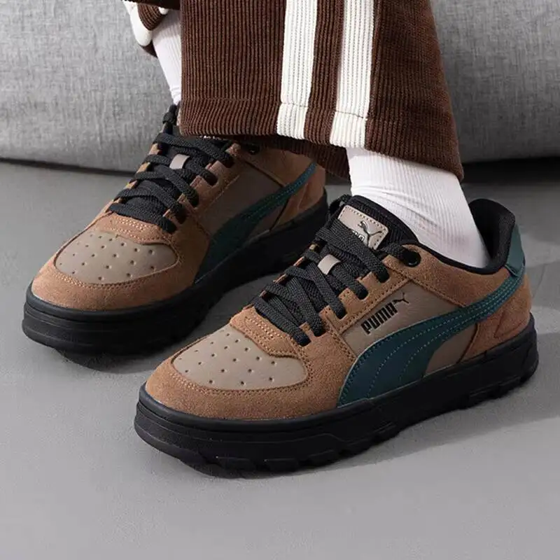 2026 new PUMA Unisex Retro Low Top Casual Shoes 397467-01 Coffee Dark Green Black Color Block Sneakers